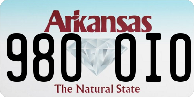 AR license plate 980OIO