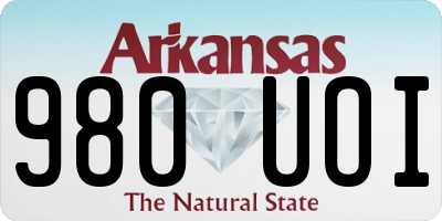AR license plate 980UOI