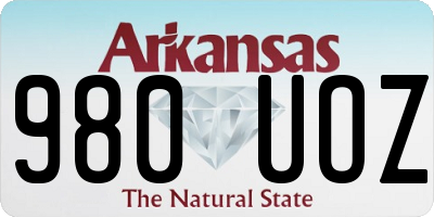 AR license plate 980UOZ