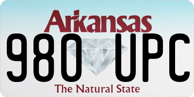 AR license plate 980UPC