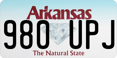 AR license plate 980UPJ
