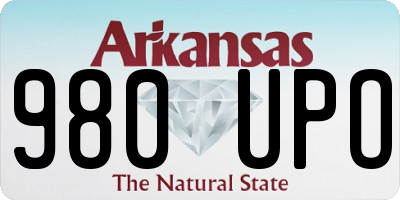 AR license plate 980UPO