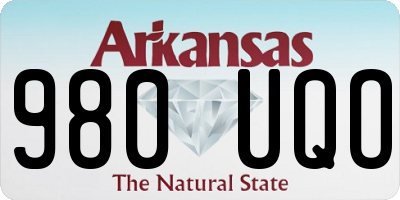 AR license plate 980UQO