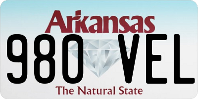 AR license plate 980VEL