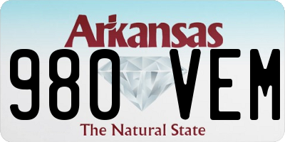 AR license plate 980VEM