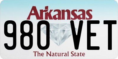 AR license plate 980VET
