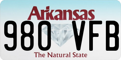 AR license plate 980VFB