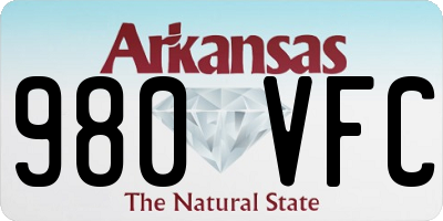 AR license plate 980VFC
