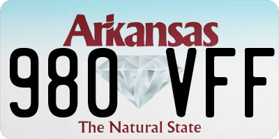 AR license plate 980VFF