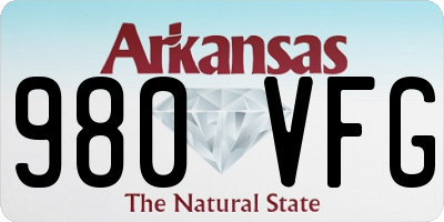 AR license plate 980VFG