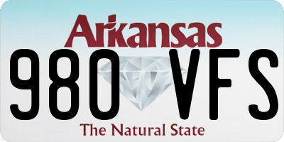 AR license plate 980VFS