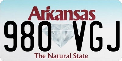 AR license plate 980VGJ