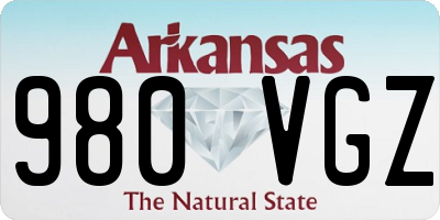 AR license plate 980VGZ