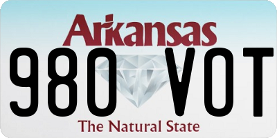 AR license plate 980VOT