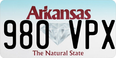 AR license plate 980VPX