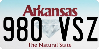 AR license plate 980VSZ