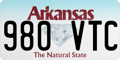 AR license plate 980VTC