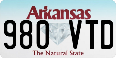 AR license plate 980VTD