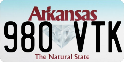 AR license plate 980VTK