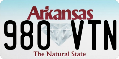 AR license plate 980VTN