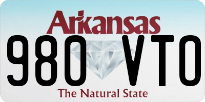 AR license plate 980VTO