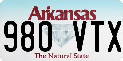 AR license plate 980VTX