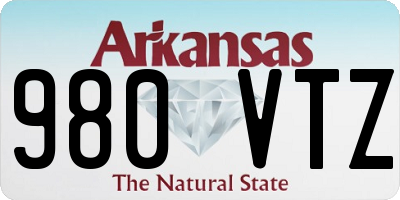 AR license plate 980VTZ