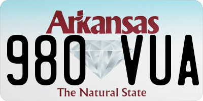 AR license plate 980VUA