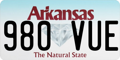 AR license plate 980VUE