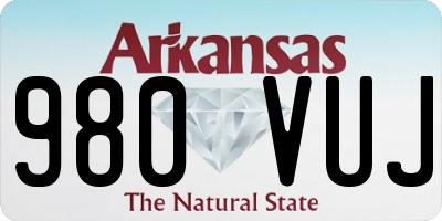 AR license plate 980VUJ