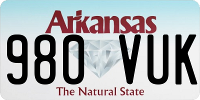 AR license plate 980VUK