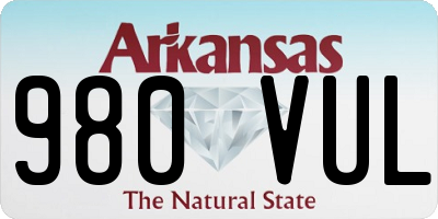 AR license plate 980VUL