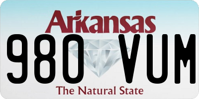 AR license plate 980VUM