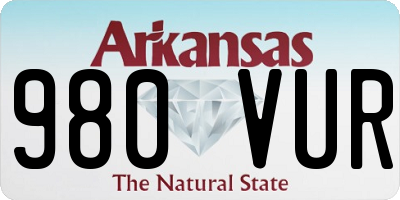 AR license plate 980VUR