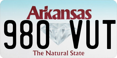 AR license plate 980VUT