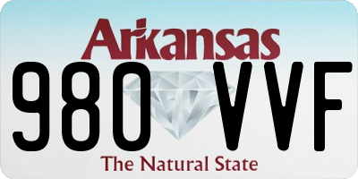 AR license plate 980VVF