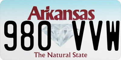 AR license plate 980VVW