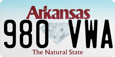 AR license plate 980VWA