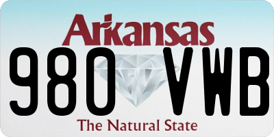 AR license plate 980VWB