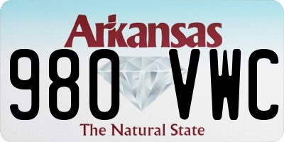 AR license plate 980VWC