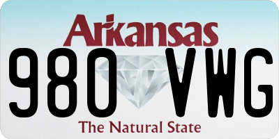 AR license plate 980VWG