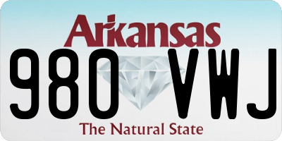 AR license plate 980VWJ