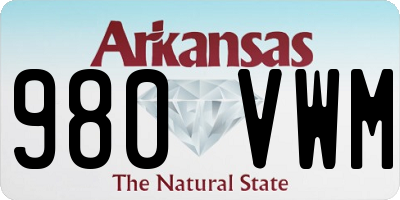 AR license plate 980VWM