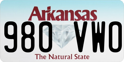 AR license plate 980VWO