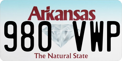 AR license plate 980VWP