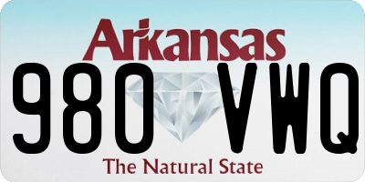 AR license plate 980VWQ