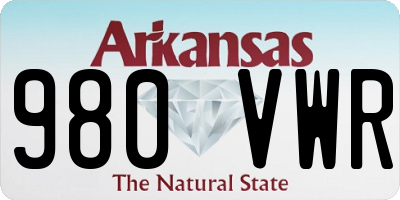 AR license plate 980VWR
