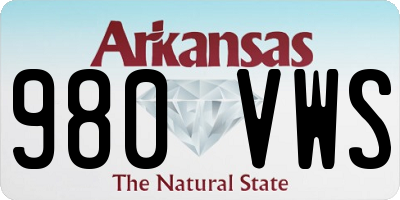 AR license plate 980VWS