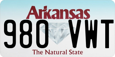 AR license plate 980VWT