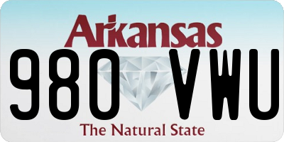 AR license plate 980VWU